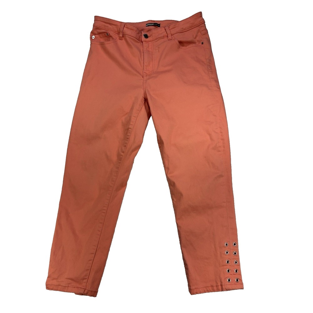 Golbary Jeans Women's 44(10) Peach Capri Cropped Pants BOHO Spring Resort Pastel